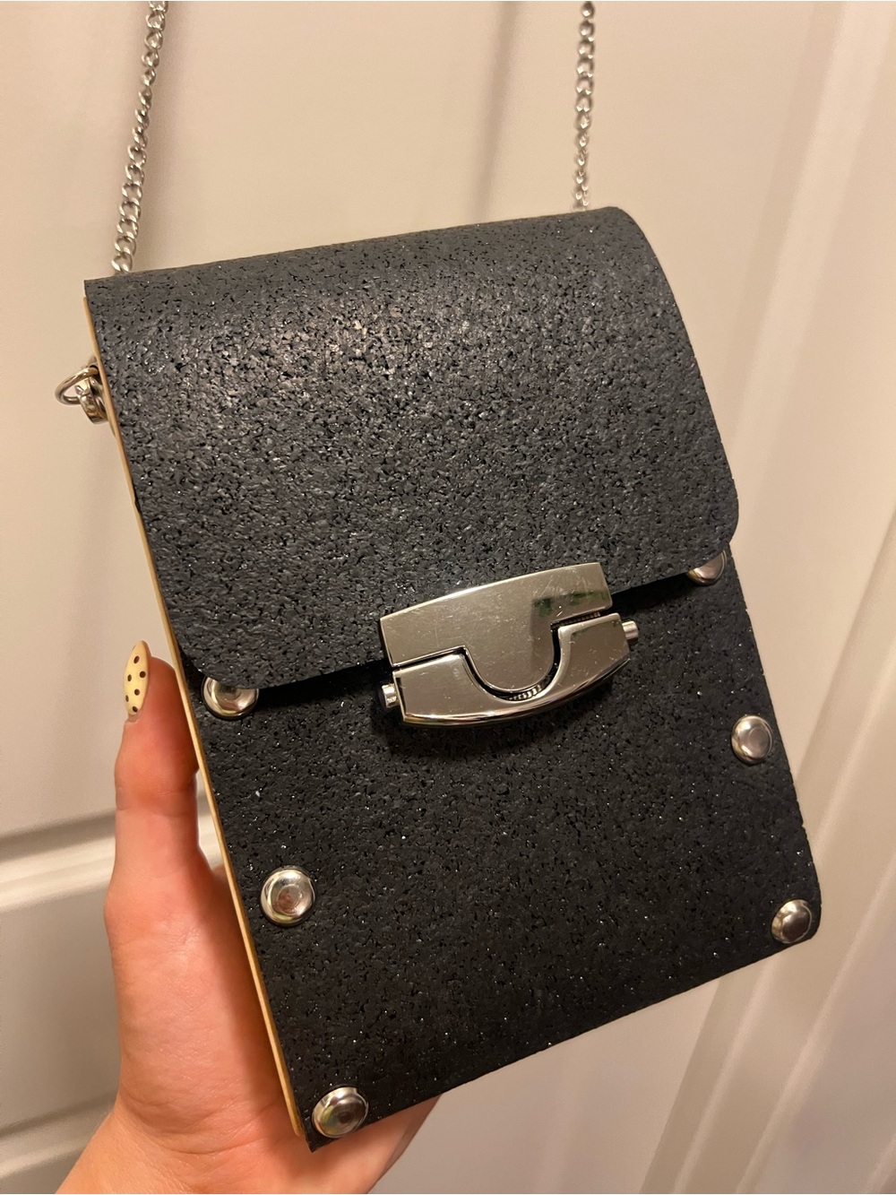 NWT Sol Designs made from recycled rubber Crossbody Bag with Silver Hardware